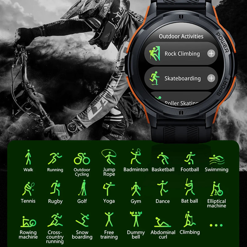 Relógio C25 Smartwatch com Tela AMOLED para Homens e Mulheres, Impermeável, Monitor de Freqüência Cardíaca, Smartwatch Esportivo