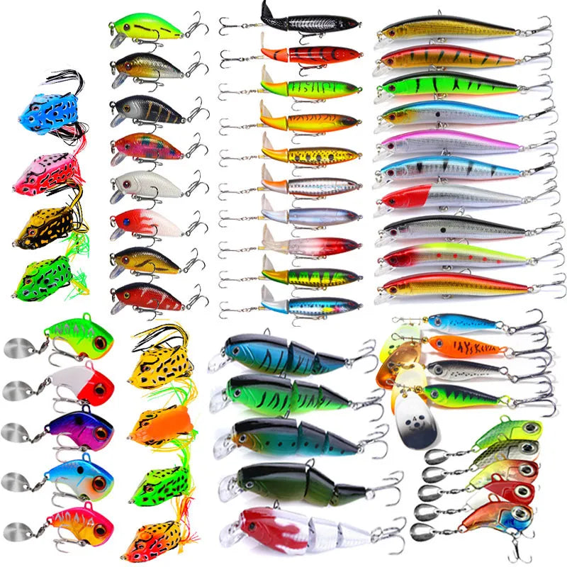 Isca de pesca equipamento kit conjunto isca dura artificial rotação flutuante pesca