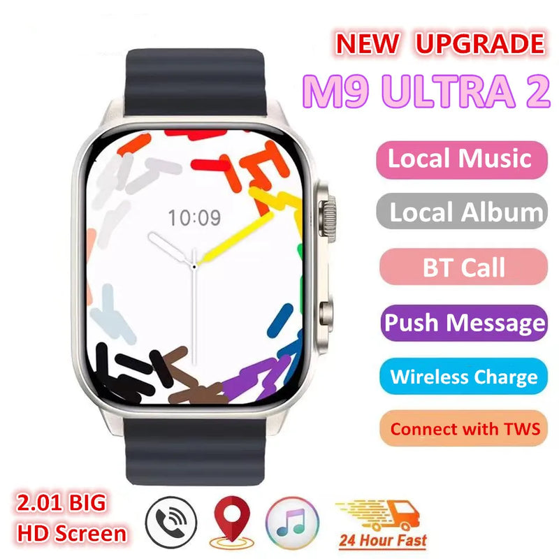 Relógio smartwatch M9 Ultra2 Bluetooth bluetooth chamada jogo álbum de música