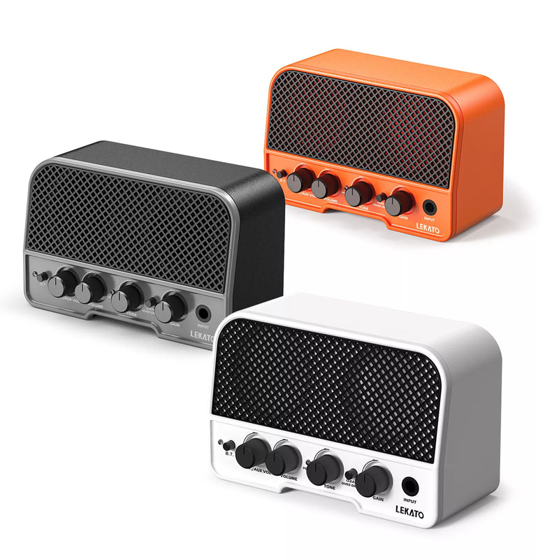 Mini amplificador recarregável para guitarra e violão portátil.