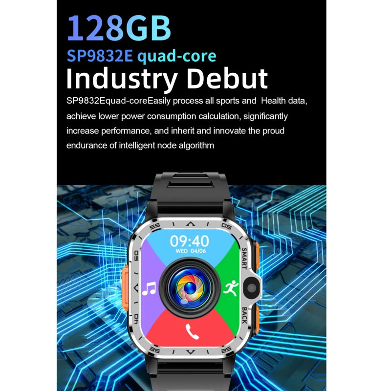 Relógio Smartwatch GPS WIFI HD Dual Camera Android System 16G/64G SIM Card