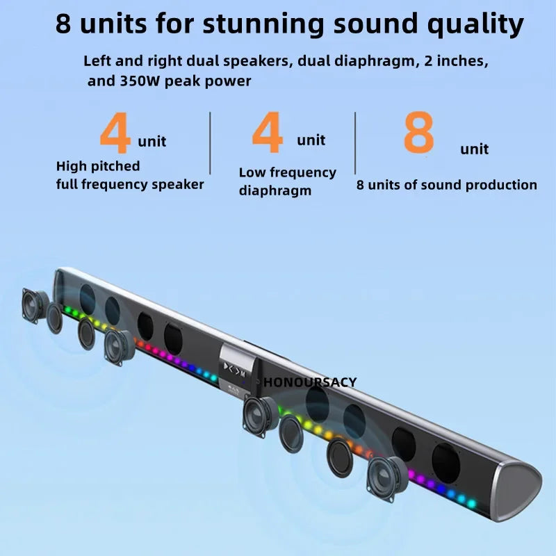 Soundbar Caixa De Som Bluetooth Wireless Bluetooth Speaker with LED Colored Lights TV Projector Home Theater Subwoofer Echo Wall Sound