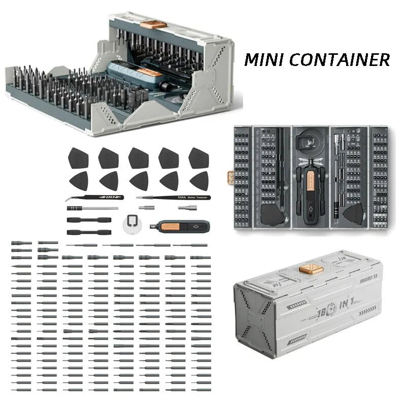 Conjunto de ferramentas de chave de fenda de precisão multifuncional 180 em 1 para celular, computador, modelo de aeronave, caixa de desmontagem e reparo