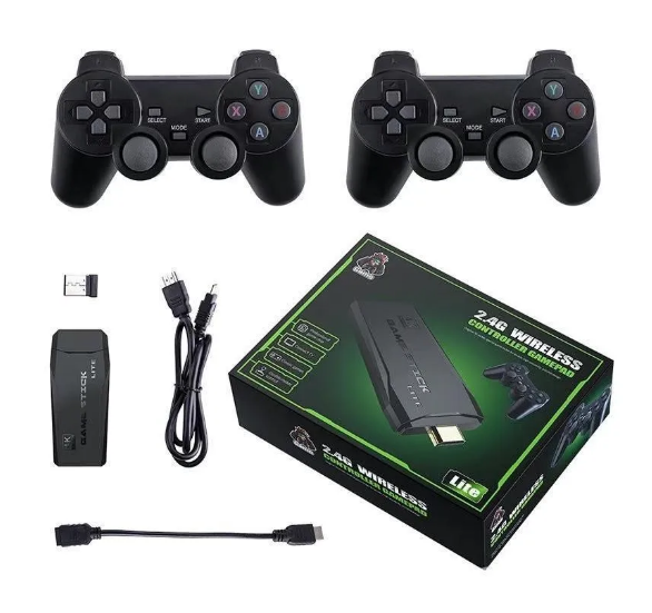 Videogame Retro Stick 10mil Jogos 64gb 2 Controles Sem Fio Console Original Portátil Retro Antigo